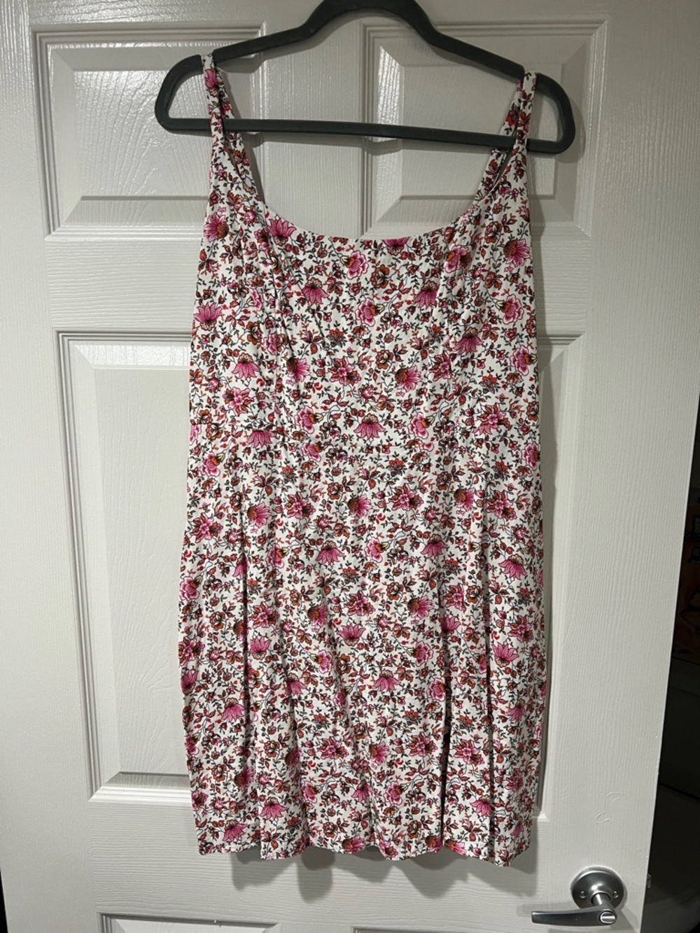 Old Navy White Floral Sundress with Pink and Brown Print